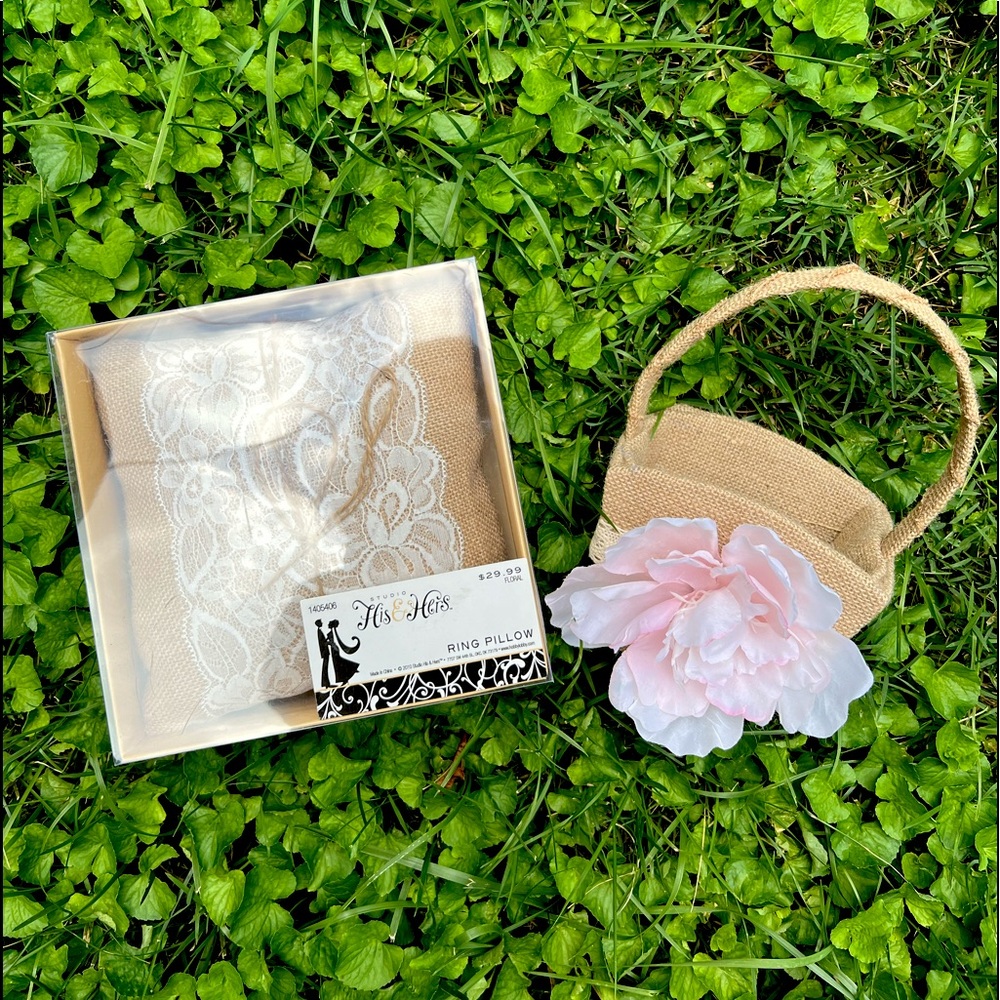 Wedding Ring Bearer Pillow And Flower Girl Basket